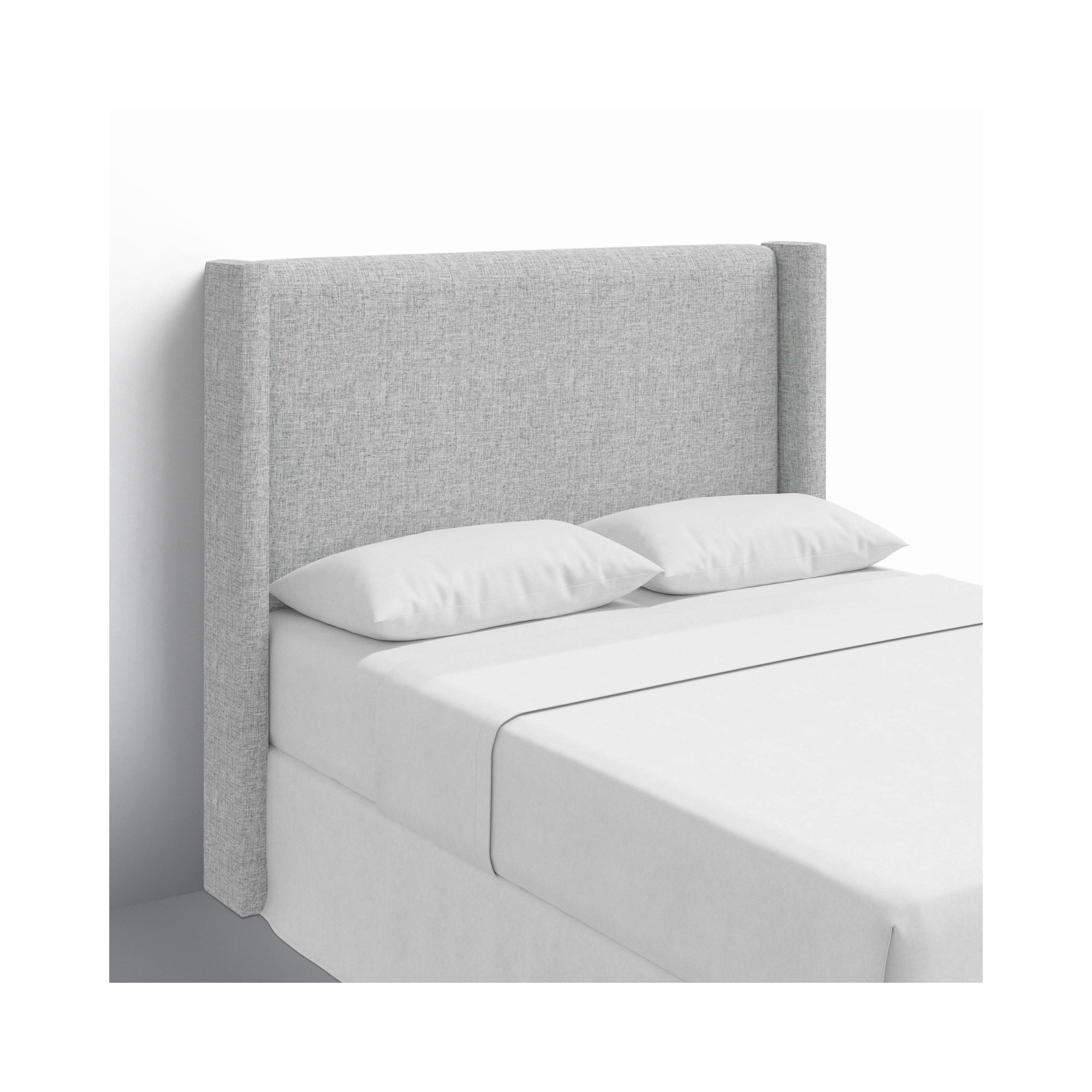Hanson Upholstered Headboard, Zuma Pumice Textured Linen, Queen