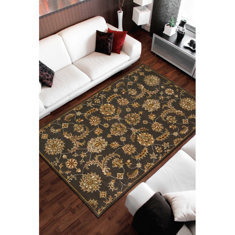 Tapis noir Sharie, Rectangle 3 pi 6 po x 5 pi 6 po