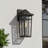 Black 14''H Motion Sensor 1-Light Outdoor Wall Lantern with Water Glass Shade Waterproof