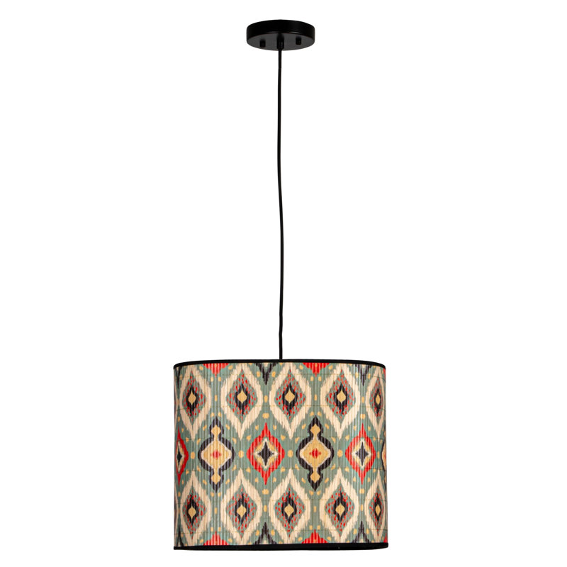Luminaire suspendu en bambou Ikat Elegance