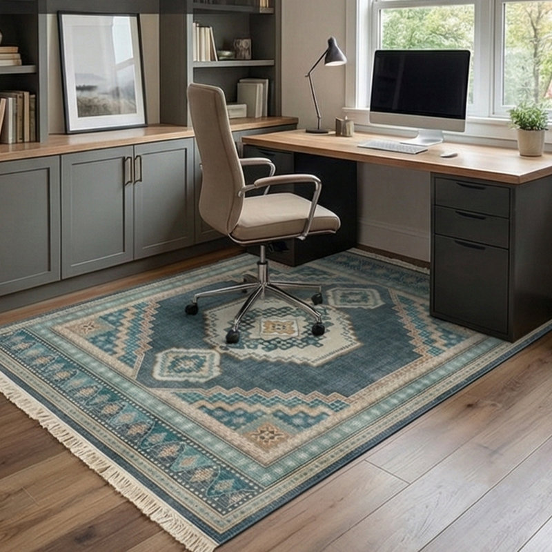Tapis à motif géométrique délavé Southwest Aztec