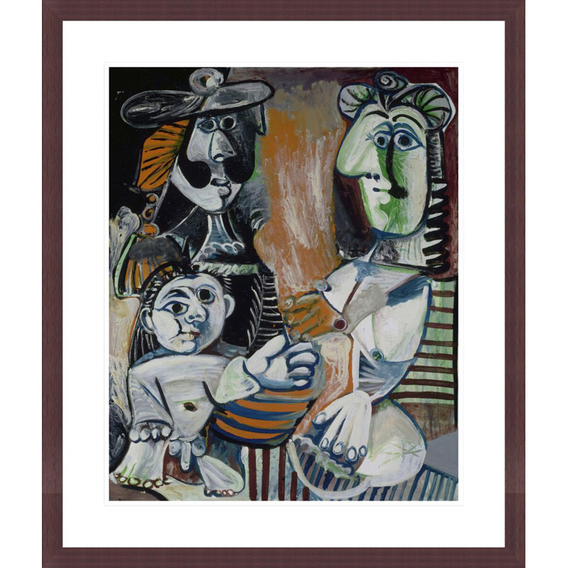 La famille par Pablo Picasso, impression giclée sur cadre, H 27,62 po x l 23,5 po