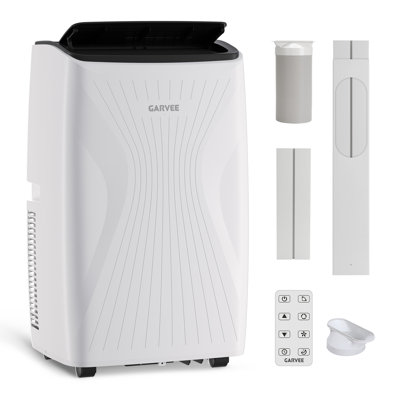 GarveeHome 14000 BTU Portable Air Conditioner 4-in-1 with Dehumidifier Fan, Quiet 54dB Energy Efficient AC for Home Office Dorm, Remote Control, 194-247 Sq Ft White