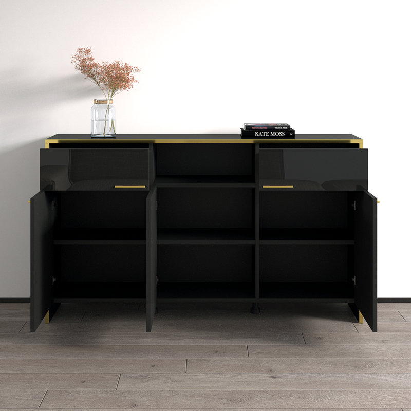 Buffet noir Glam 57,3 po, Noir