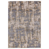 Ambrette Abstract Gold/Sterling Area Rug