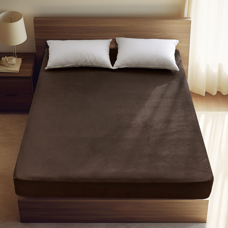 PHF Ultra Soft Velvet Fitted Sheet, 16" Deep Pocket with Wider Stronger Elastic Band, Easy Fit Easy Care, 1 Pack Cozy Comfy Flannel Bottom Sheet for All Seasons, No Pillowcases