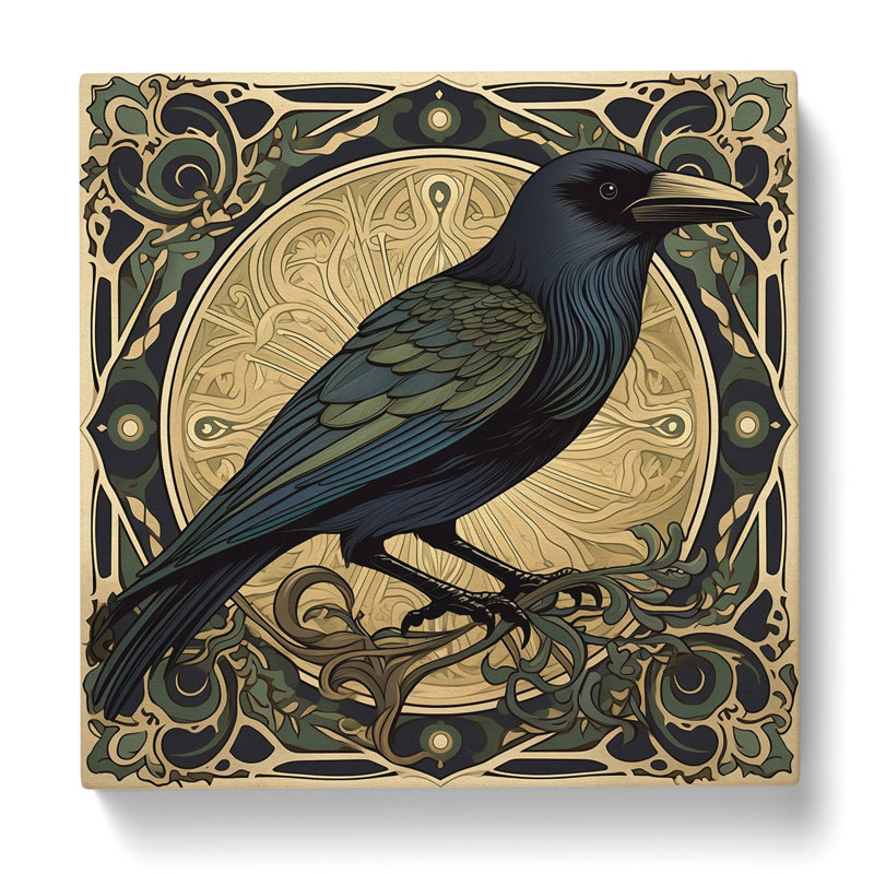 Crow Art Nouveau No.1 - Wrapped Canvas