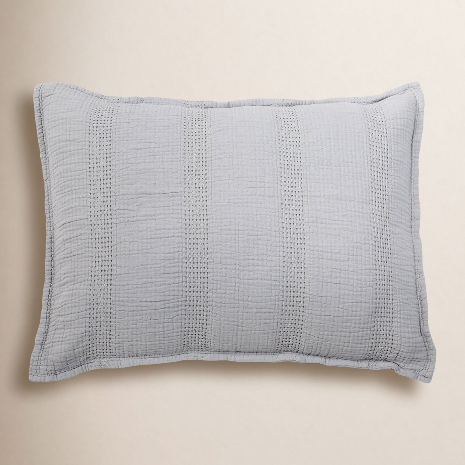 Nantucket Gray/White/Midnight Piece Sham, Gray, Standard