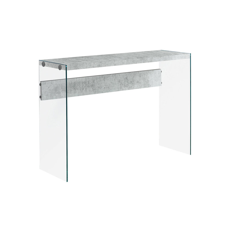 Console moderne en verre étroit pour le hall d'entrée, le salon et la chambre à coucher avec surface de présentation spacieuse et design contemporain