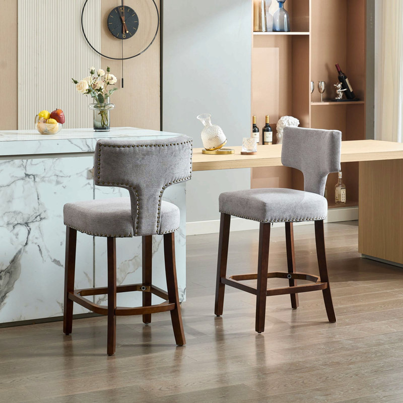 Ensemble de 2 tabourets de bar à hauteur de comptoir Mid Century Modern