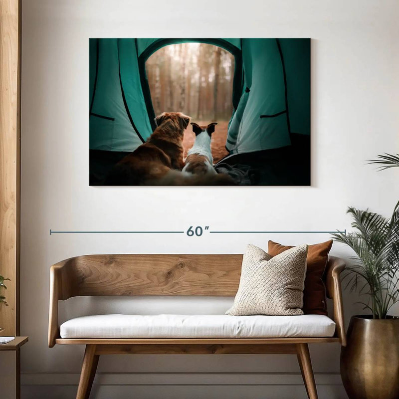 Dogs In Tent, 30" H x 45" W