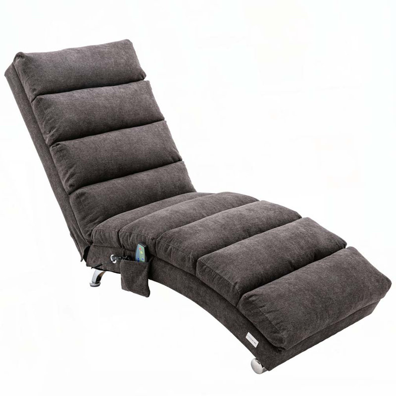 Chaise longue rembourrée Laquasia, Lin gris foncé