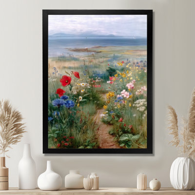 Adir - fleurs sauvages, art mural floral rouge