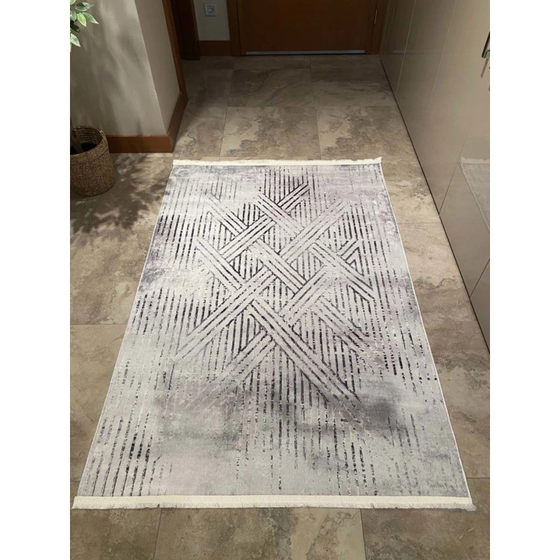 Tapis en coton Landree avec envers antidérapant, Rectangle 3 pi 11 po x 5 pi 11 po