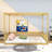 Luxurious Wooden Canopy Floor Bed With Guardrails-1575860008-1575860010