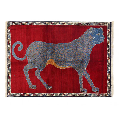 Makya One-of-a-Kind 3'4'' X 4'8'' Runner Lamb's Wool Area Rug Red