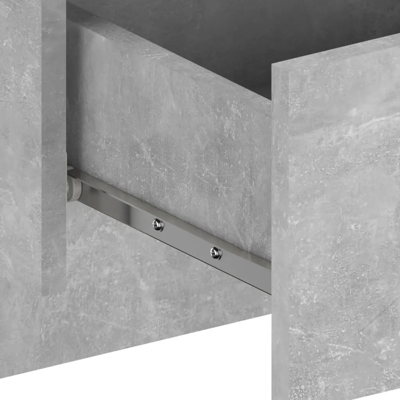 Jaiannah Wall-mounted Bedside Cabinet, Concrete Grey, Individual