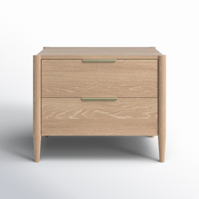 Reece 30" 2 Drawer Wood Nightstand, Natural