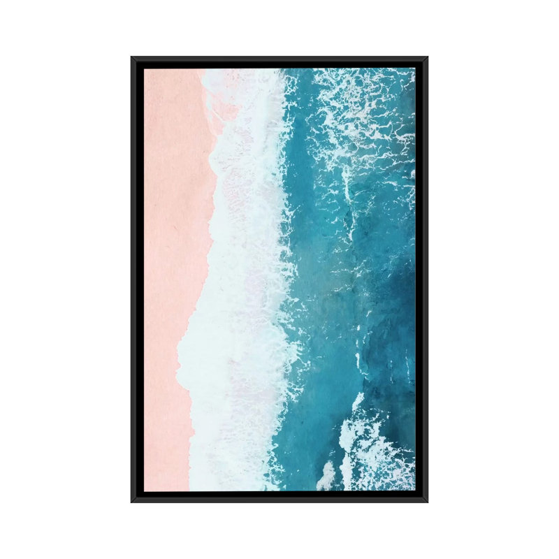 « seulement beachy », impression sur toile tendue, H 26 po x l 18 po x P 1,5 po, Toile avec cadre noir, Pas de tapis