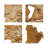 4 Pcs Rustic Wooden Wall Art Set, 12"X12" Abstract Geometric Wall Decor, Irregular Handcrafted Wood Hanging For Living Room, Bedroom, Office, Natural-114234740