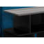 Table de vestibule à trois niveaux - stratifié noir et gris, 6 tablettes ouvertes pour le rangement de tablettes décoratives contemporaines, aspect bois