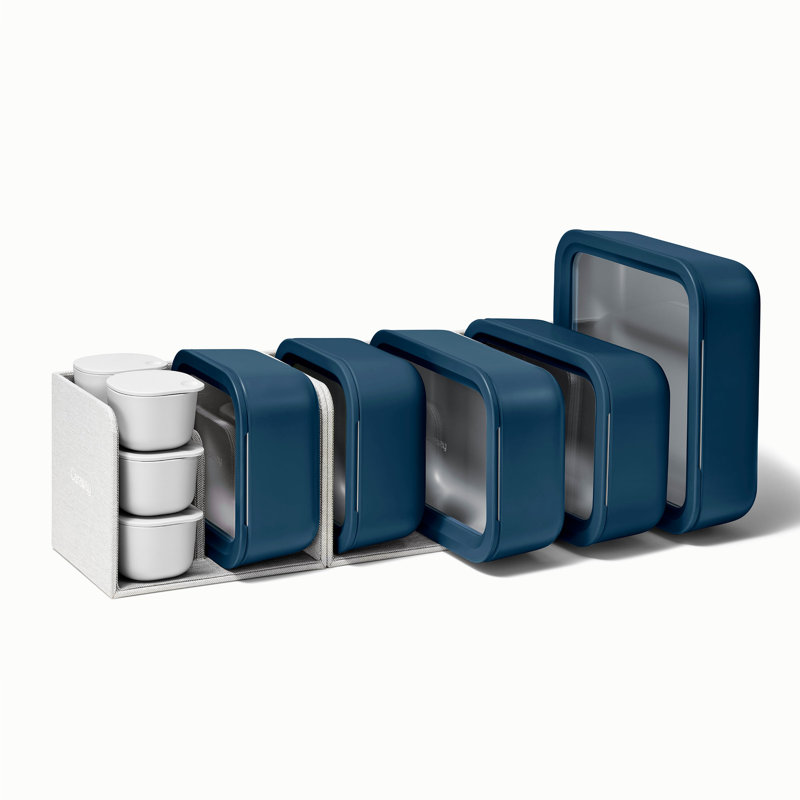 Caraway 14Pc Glass Food Storage Set, Navy