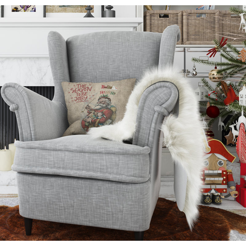 Coussin décoratif intérieur / extérieur Santa Claus, 16 po x 1 po