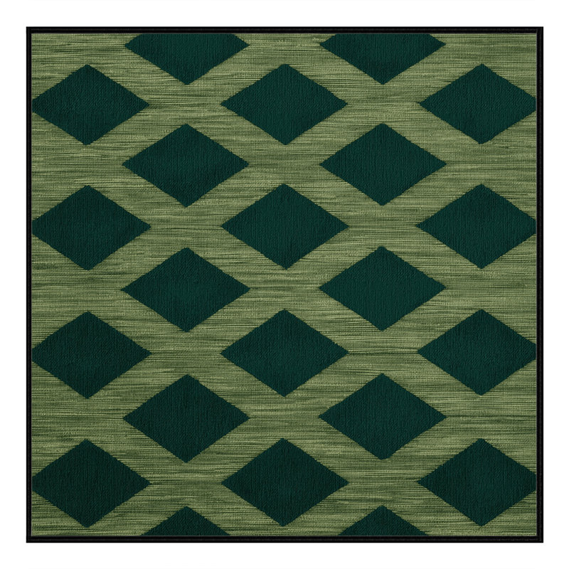 Tapis botanique brun lavable à la machine, Carré 4 pi