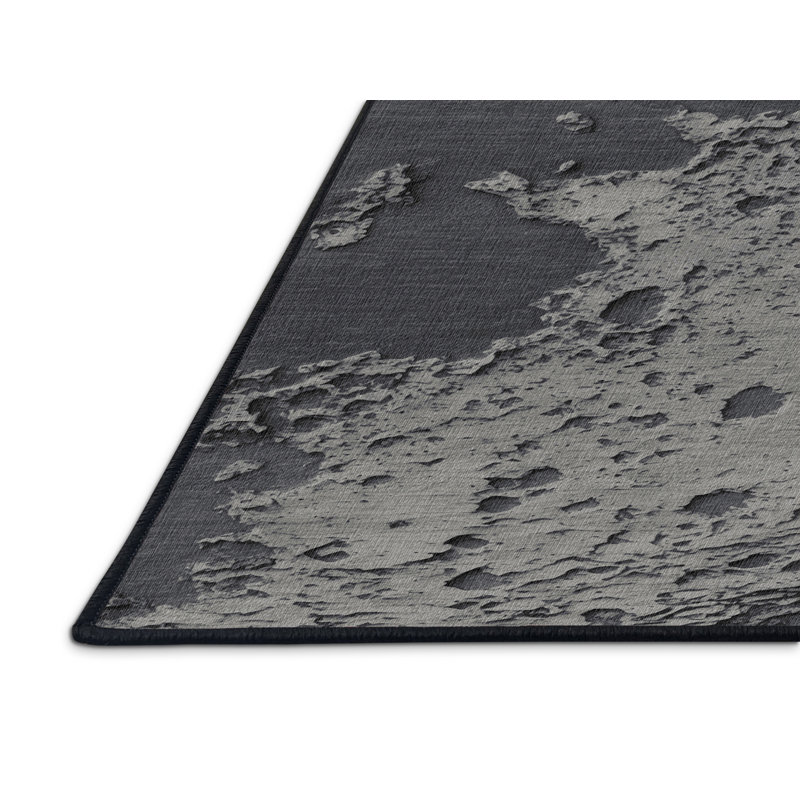 Machine Washable Space Gray Area Rug