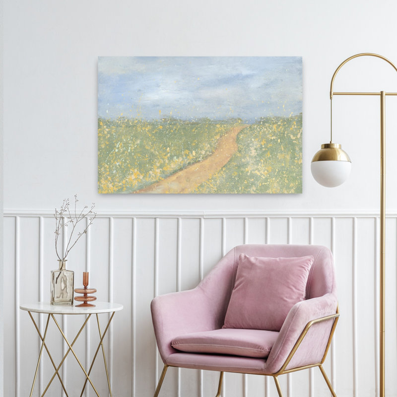 Prairie, paysage abstrait contemporain, art naturel, H 24 po x l 36 po