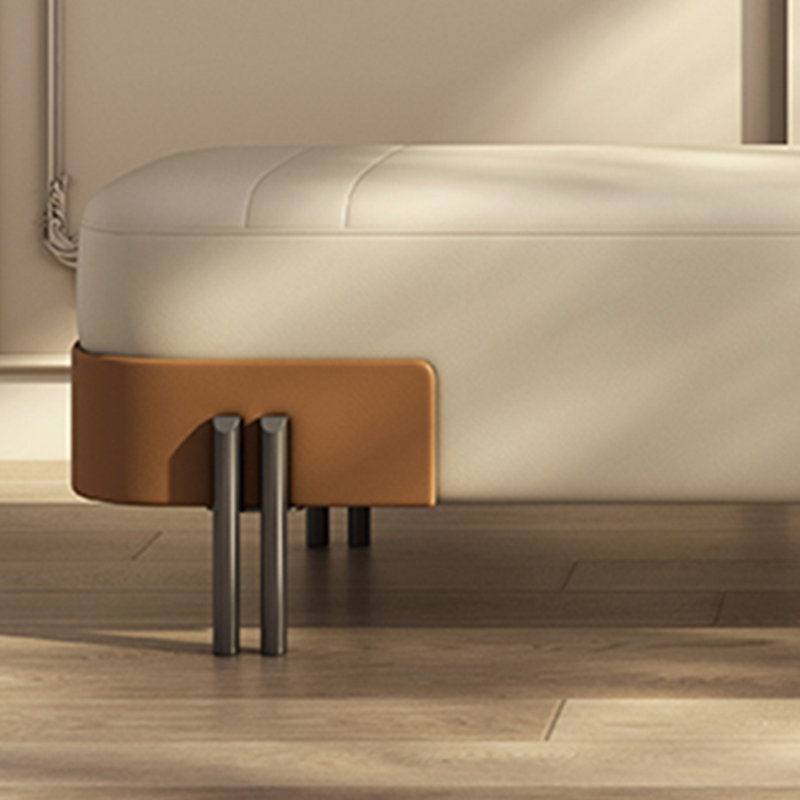 Banc en cuir avec chapeau et garde-robe, Crème, crème