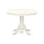 Ensemble de table de cuisine 3 pièces pour petits espaces comprenant une table de salle à manger ronde avec piédestal et 2 chaises, blanc lin-732985889-732985892-732985893