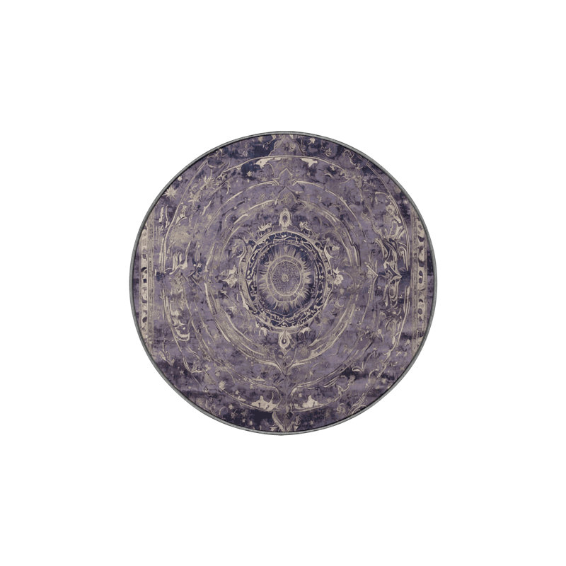 Machine Washable Pink Area Rug, Round 3'