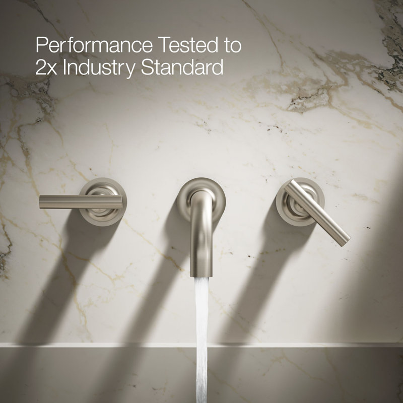 Purist® Wall Mounted Bathroom Faucet, Vibrant Brushed Nickel, Lever Handle