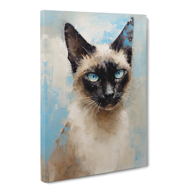 Siamese Cat Impressionism No.2 - Wrapped Canvas, 50cm H x 35cm W x 3cm D