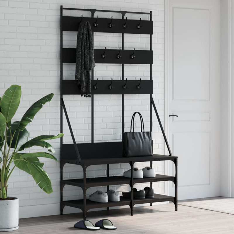 Amileigh 100cm Clothing Rack, Black/Black