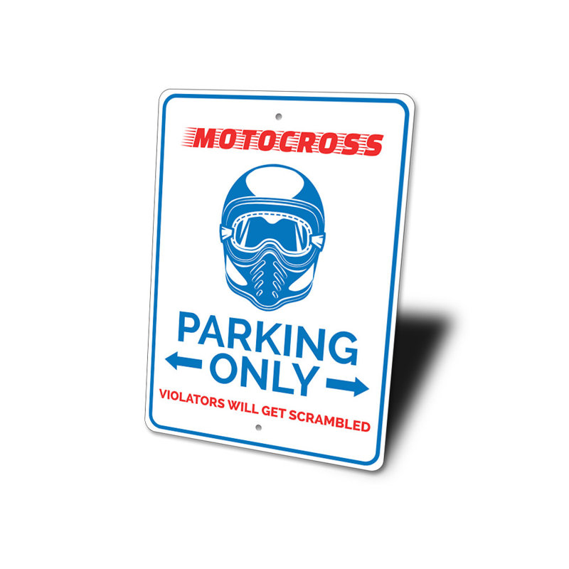 Enseigne en aluminium Motocross, H 18 po x l 12 po x P 0,06 po
