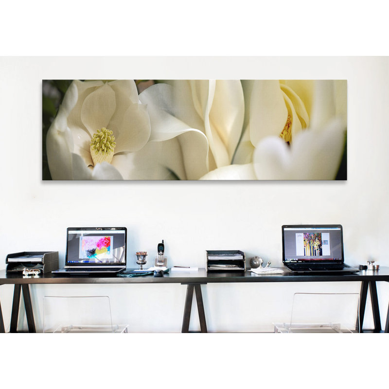 « magnolia florals », reproduction de photo sur toile, H 12 po x l 36 po x P 1,5 po, Toile tendue