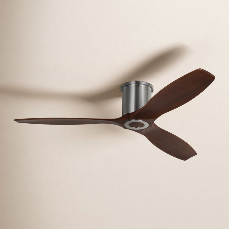 Collins Smart Ceiling Fan, Dark Walnut, Brushed Steel