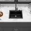 Quartz Sink - 25x22" Black, With Smooth And Surfaces For Reduced Dirt Black Kitchen 25x22", Advanced Composite A Cleaner