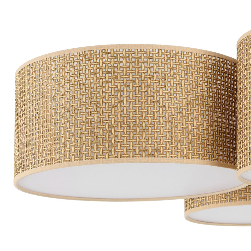 Plafonnier encastré cylindrique 5 lumières tissé à la main