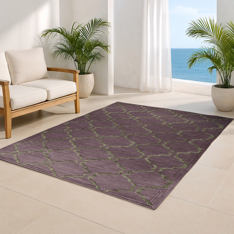 Tapis noir intérieur et extérieur Trellis, Rectangulaire 8 pi x 10 pi