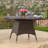  Outdoor Wicker Dining Table with Round Top and Tapered Base for Patio or Garden, Brown