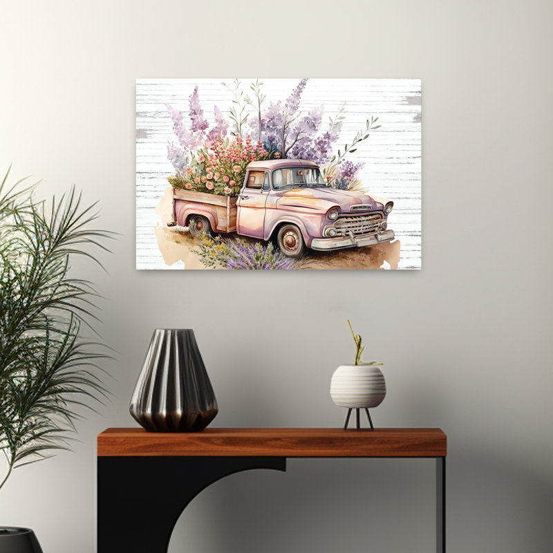 Camion à fleurs rétro I, H 16 po x l 24 po