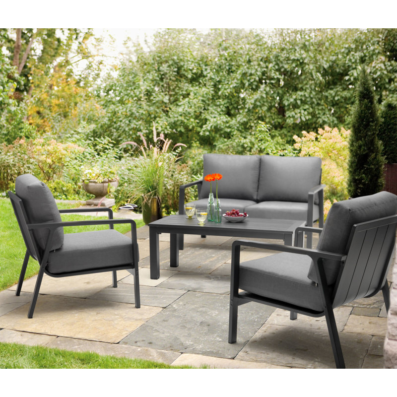 Paros 4-Piece Lounge Set With Sunbrella Cushions