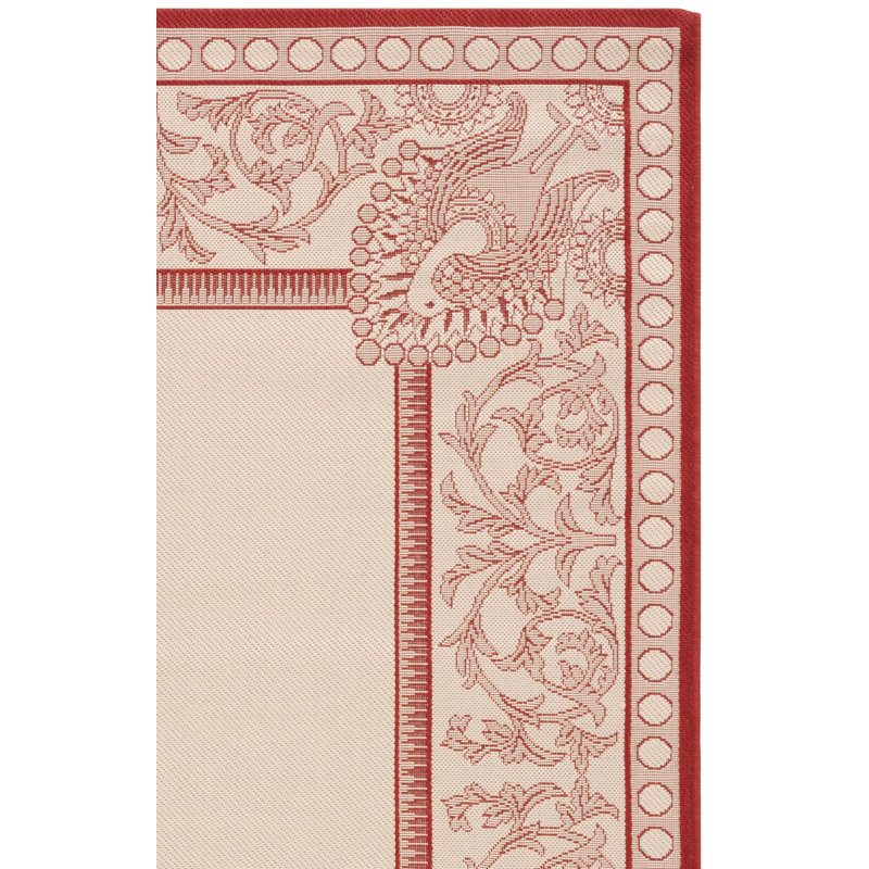 Tapis intérieur / extérieur olive / naturel tissé à plat à la main Arneshia, Carré 6 pi 7 po