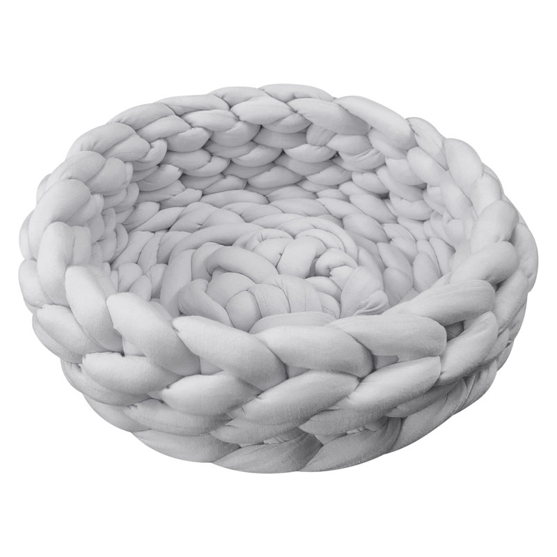 Tapis de lit pour animal de compagnie, Gris clair, Petit (l 15 po x P 15 po x H 6,7 po)