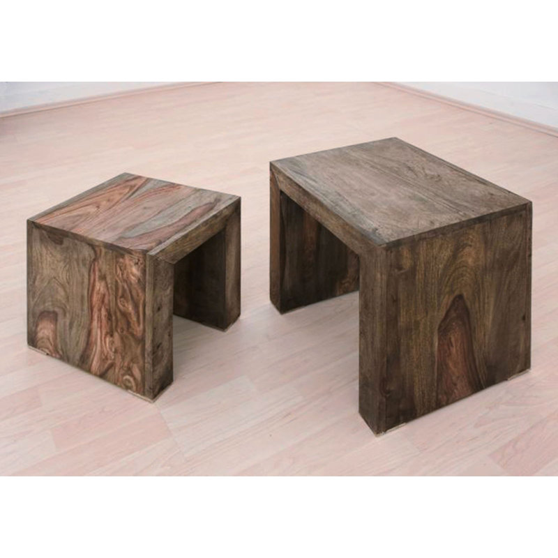 Nature Solid Wood Sled Nesting Tables