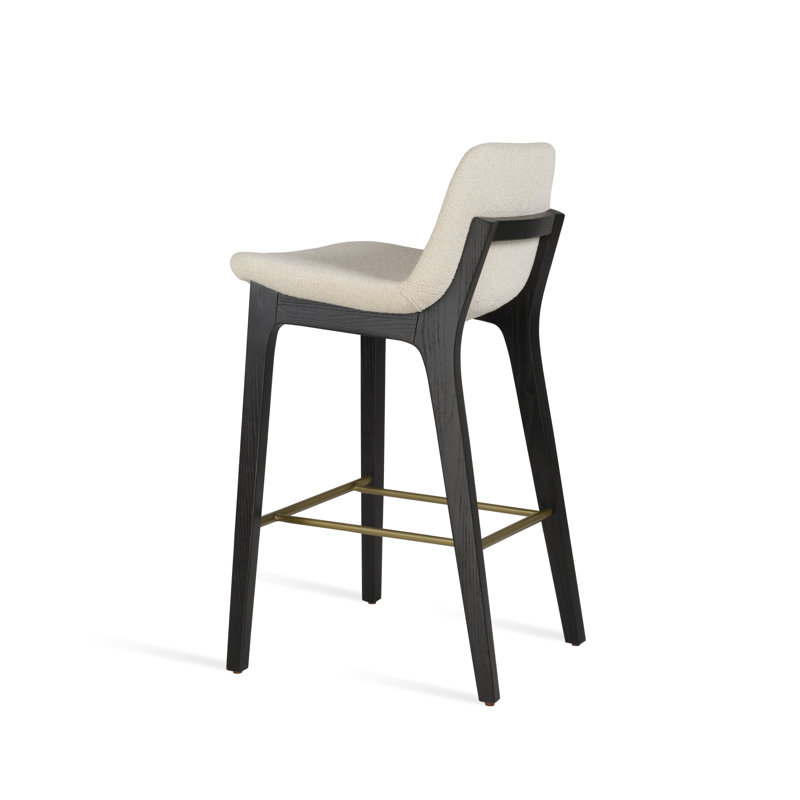 Pera HB Wood Counter, Bar Stool (29" Seat Height), Off White Boucle Fabric