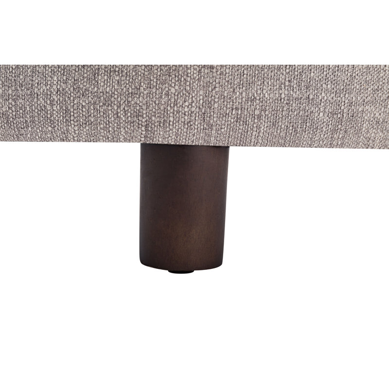 Upholstered Ottoman, Gray Polyester